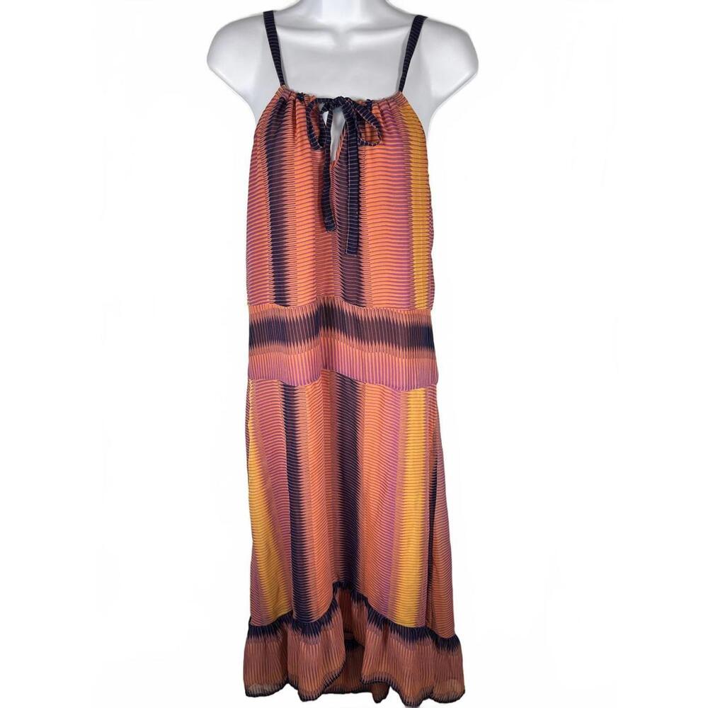 Sanctuary Sunset Striped Halter Maxi Dress. Boho Summer Vacation Chic Size S